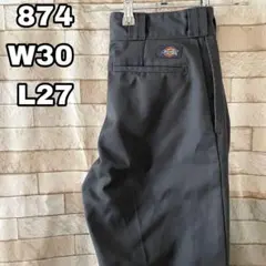 ディッキーズ 874 ワークパンツ 刺繍ロゴ 灰 グレー 30×27