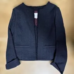 組曲　ノーカラージャケット ツイード風　L