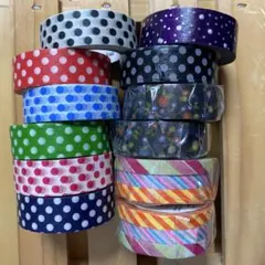 新品未使用カモ井mt水玉と小花マスキングテープ12種セット