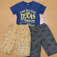 子供服セット売り ネイビーTシャツとパンツ2枚セット