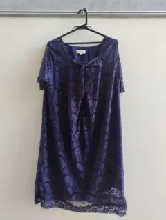 フロントリボン すかし柄 総レース 授乳ワンピース