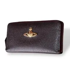 ヴィヴィアンウエストウッド　長財布　オーブ　レザー　お札入れ　小銭入れ　ブラウン