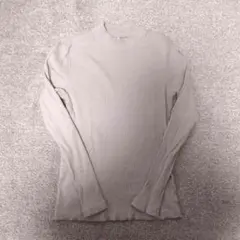 ユニクロ　ベージュ リブ長袖Tシャツ M