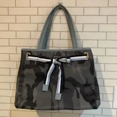 ❤️A.D.M.Jレザーリボン付きカモフラ柄トートバック❤️