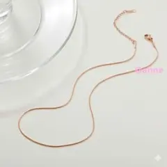 ネックレス スネークチェーン 1mm ピンクゴールド ステンレス 新品 シンプル