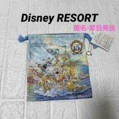 新品未使用　ディズニーリゾート　東京ディズニーシー　15周年　巾着ポーチ　即日