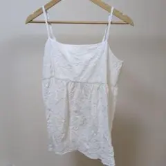 ホワイト キャミソール シャーリング加工のサムネイル