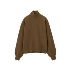 GU スウェットライク ハイネック セーター 長袖 ブラウン XL ほぼ未使用のサムネイル