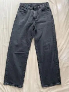 【美品】ユニクロ　バギージーンズ　ダークグレー　29サイズ