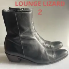 LOUNGE LIZARブラックレザーショートブーツ 2