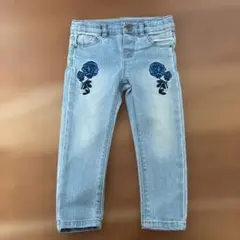 ZARA BABYバラ刺繍デニムパンツ
