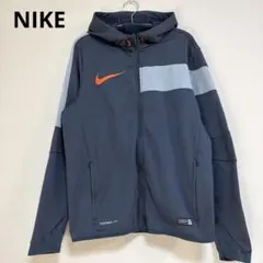 ナイキ ジップパーカー フーディ L グレー サッカー フットボール　裏フリース