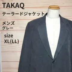 TAKAQ テーラードジャケット グレー スエード風 XL LL