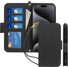 S iPhone 14Pro Maxケース 手帳型　ブラック　スタンド機能