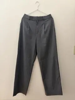 ユニクロ　タックワイドパンツ　L グレー