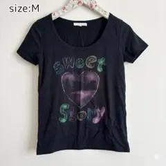 【美品】WILL HEART　グラフィックTシャツ（ブラック・Mサイズ）