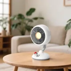 卓上扇風機 静音DCモーター レトロ 強風 左右120°自動首振り声のサムネイル