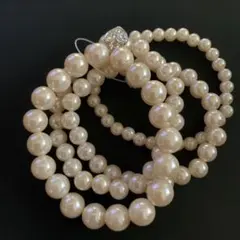 パールブレスレット ハート型チャーム付き