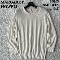 【美品】マーガレットハウエル×ジョンスメドレー ポロニット襟付きセーター ウール