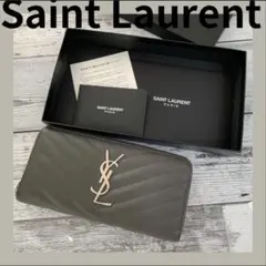 Saint Laurent Vステッチ シルバーロゴ 長財布 キャビアスキンのサムネイル
