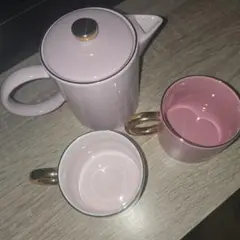 Francfranc ピンク ティーポットとカップセット