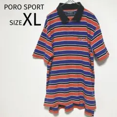 POLO SPORT マルチボーダー ポロシャツ XL 90's ラルフローレン
