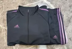 adidas ジャージ上下セット ブラック/パープル