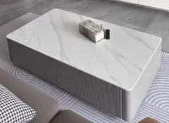 モダンセンターテーブル グレー色　大理石調