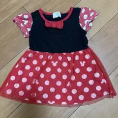 ミニーマウス風ドット柄ワンピース