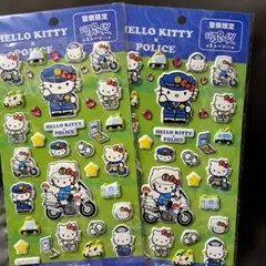 警察限定　ハローキティ 超ぷっくりシール 　ストーン付き　HELLO KITTY