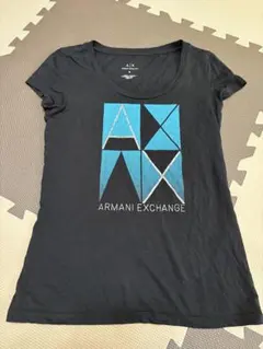 Armani Exchange ブラック Tシャツ 半袖　ロゴプリント