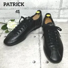 未使用級【パトリック】レザースニーカー ダチア 29571♡ブラック 41