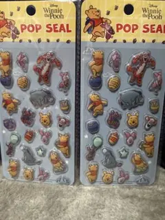 ディズニー　くまのプーさん　ポップ　ぷくぷくシール 2枚セット