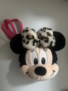 ミニーマウス バッグ ヒョウ柄リボン