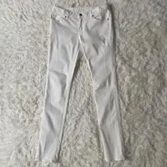 GU　ストレッチパンツ　64　ホワイト　スキニー　カジュアル　白◆A686
