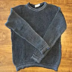 90s USA製 wills & co. 肉厚コットンニット セーター M 黒
