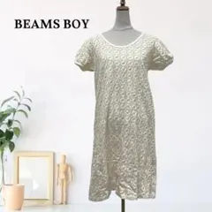 zk957【F】BEAMS BOY ワンピース 総柄 馬柄 Uネック 半袖のサムネイル