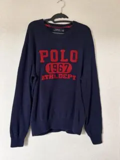 POLO RALPH LAUREN ロゴ ニット セーター L ネイビー