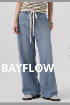 BAYFLOW ベイフロー イージーパンツ ワイドパンツ 春夏 Ｓ　サックス