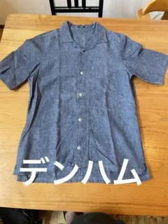 HYKE ハイク 半袖 デニムシャツ インディゴ スタンドカラー ダンガリー S HYKE ハイク 半袖 デニムシャツ インディゴ スタンドカラー ダンガリー