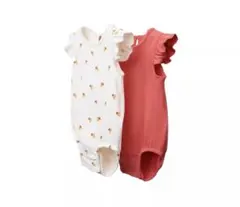 ZARA ザラ　アイスクリーム柄と赤のロンパース2点セット