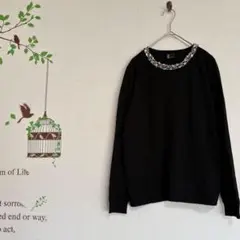 lt love token /ビジューニット セーター ブラック XS もっちり