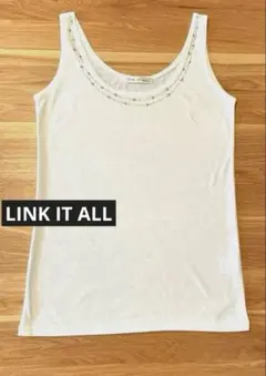 LINK IT ALL タンクトップホワイト ビジュー　サイズ40（L）のサムネイル