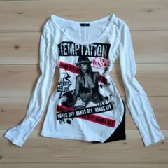 平成ギャルy2kグランジ ピチT 長袖 ロンT 英字 PUNK パンク 姉ギャル