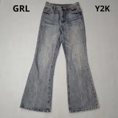 GRL グレイル フレアデニム Y2K ハイウエスト Sサイズ