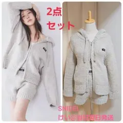 【2点セット】 SNIDEL スナイデル ロービングニットフーディー パンツ