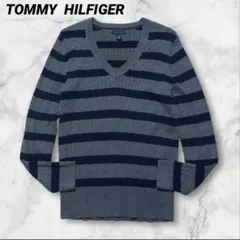 海外輸入品　TOMMY HILFIGER 薄手　Vネック　ケーブルニット　XL
