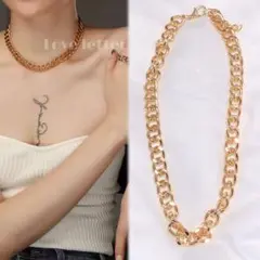No.416 チェーンチョーカーネックレス ゴールド 韓国 量産型 地雷