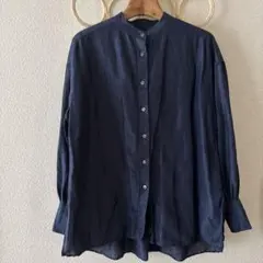 美品✨イエナ バックギャザー バンドカラー ラミー混 シャツ 36