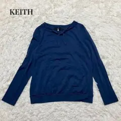 KEITH 長袖ニットトップス ウール100 リボン ウォッシャブル カジュアルのサムネイル